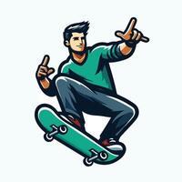 hombre jugando patineta diseño vector