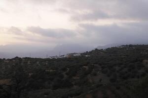 amanecer en el montañas de periana, España foto