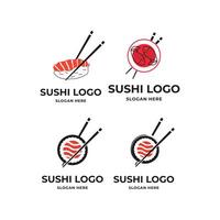set collection sushi logo design concept for restaurant menu vector