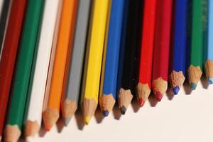 colorful pencils in close up photo