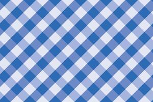 Blue and white gingham pattern seamless diagonal vector