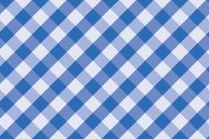 Blue and white gingham pattern seamless diagonal vector