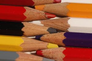 colorful pencils in close up photo