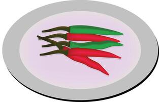 Green and Red Chilli vector