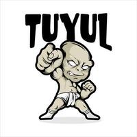 illustration design of a baby ghost from Indonesia named tuyul vector