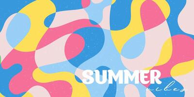 Creative concept of summer bright and juicy cards. Modern abstract art design with liquid shapes with overlay effect. Templates for celebration, ads, branding, banner, cover, label, poster, sales vector