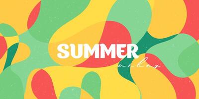 Summer backgrounds with liquid abstract shapes. Fluid juicy illustration, cover template, geometric art in pastel colors and minimal style. Vintage packaging layout. Flowing forms. vector