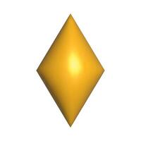 Realistic 3D yellow rhomb. Inflated 3D element with the plasticine effect. vector