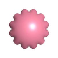 3d pink bubble shape, Y2K style. Colorful geometric form for design. vector