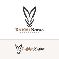 Rabbit logo template, Creative Rabbit head logo design concepts vector