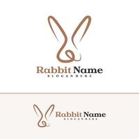 Rabbit logo template, Creative Rabbit head logo design concepts vector