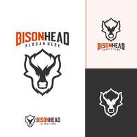 Bison logo template, Creative Bison head logo design concepts vector