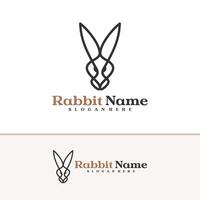 Rabbit logo template, Creative Rabbit head logo design concepts vector