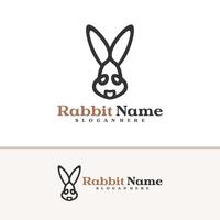 Rabbit logo template, Creative Rabbit head logo design concepts vector