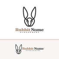 Rabbit logo template, Creative Rabbit head logo design concepts vector