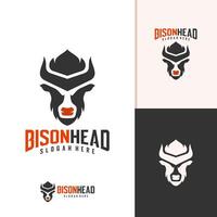 bisonte logo plantilla, creativo bisonte cabeza logo diseño conceptos vector