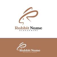 Rabbit logo template, Creative Rabbit head logo design concepts vector