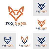 Set of Fox logo template, Creative Fox head logo design concepts vector