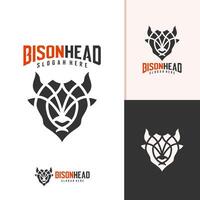 Bison logo template, Creative Bison head logo design concepts vector