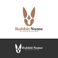 Rabbit logo template, Creative Rabbit head logo design concepts vector