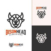 Bison logo template, Creative Bison head logo design concepts vector