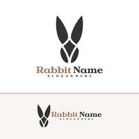 Rabbit logo template, Creative Rabbit head logo design concepts vector