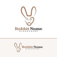 Rabbit logo template, Creative Rabbit head logo design concepts vector