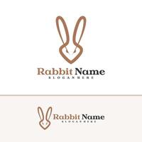 Rabbit logo template, Creative Rabbit head logo design concepts vector