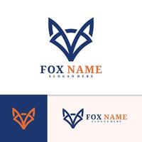 Fox logo template, Creative Fox head logo design concepts vector