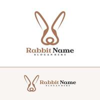 Rabbit logo template, Creative Rabbit head logo design concepts vector