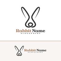 Rabbit logo template, Creative Rabbit head logo design concepts vector