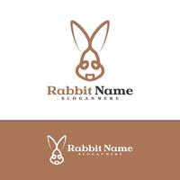 Rabbit logo template, Creative Rabbit head logo design concepts vector