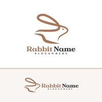 Rabbit logo template, Creative Rabbit head logo design concepts vector