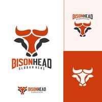 Bison logo template, Creative Bison head logo design concepts vector