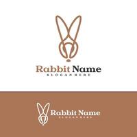 Rabbit logo template, Creative Rabbit head logo design concepts vector