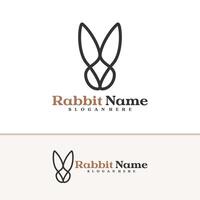 Rabbit logo template, Creative Rabbit head logo design concepts vector