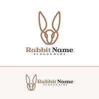 Rabbit logo template, Creative Rabbit head logo design concepts vector