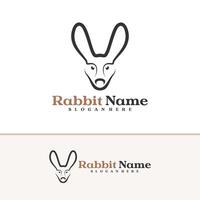 Rabbit logo template, Creative Rabbit head logo design concepts vector