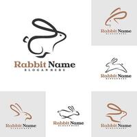 Set of Rabbit logo template, Creative Rabbit head logo design concepts vector