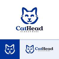 gato logo plantilla, creativo gato cabeza logo diseño conceptos vector