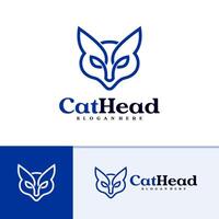 Cat logo template, Creative Cat head logo design concepts vector