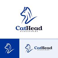 Cat logo template, Creative Cat head logo design concepts vector