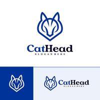 Cat logo template, Creative Cat head logo design concepts vector