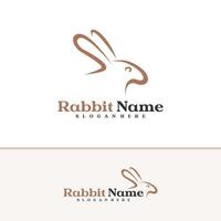 Rabbit logo template, Creative Rabbit head logo design concepts vector