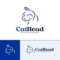 Cat logo template, Creative Cat head logo design concepts vector