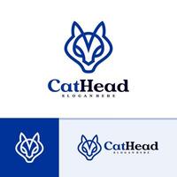 Cat logo template, Creative Cat head logo design concepts vector