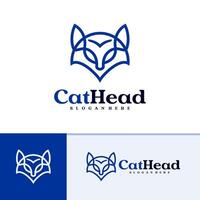 Cat logo template, Creative Cat head logo design concepts vector