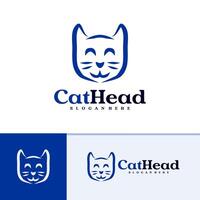 Cat logo template, Creative Cat head logo design concepts vector