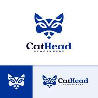 Cat logo template, Creative Cat head logo design concepts vector