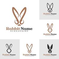 Set of Rabbit logo template, Creative Rabbit head logo design concepts vector